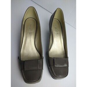 Kenneth Cole Reaction Woman 8M Pop Up Slip On Pumps Brown Alsquare Toe